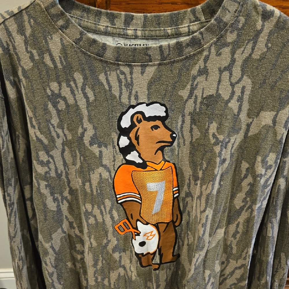 Magellan Outdoors Camouflage Shirt with Orange Detail. Morgan Wallen Inspired TN